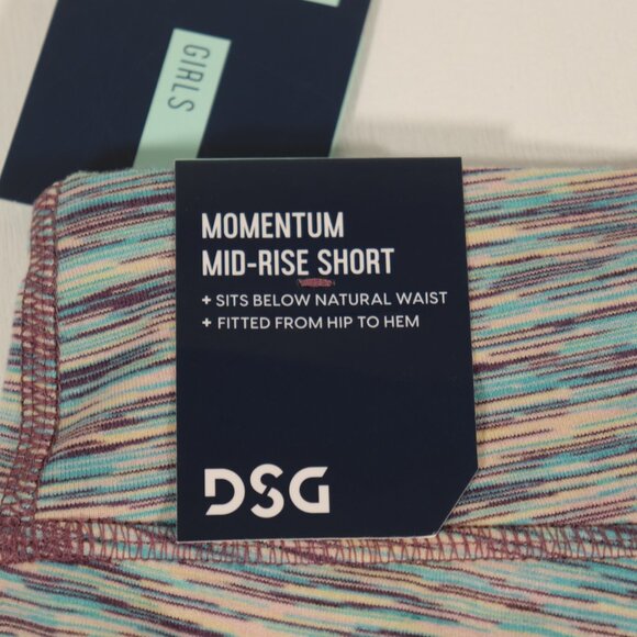 NWT DSG Momentum Mid Rise Shorts Teal Burst Spacedye Girls Size XL (16) - Picture 4 of 9